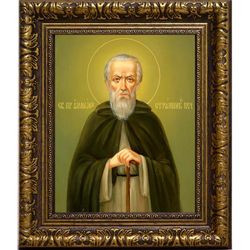 Аммон Печерский, странник, преподобный затворник. Икона на холсте.