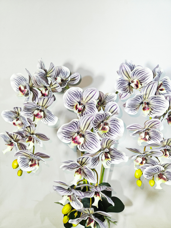 Искусственные Орхидеи Тропик 3 ветки латекс в кашпо