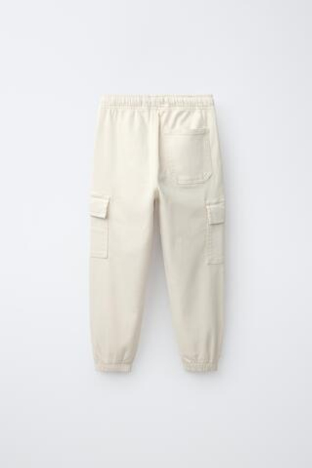 ZARA БРЮКИ КАРГО, ЦВЕТ СЛОНОВОЙ КОСТИ