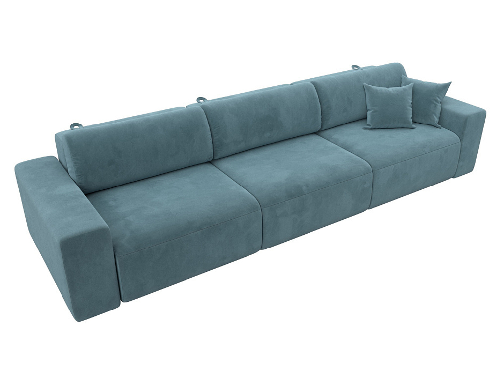 Диван прямой Лига-036 НПБ Классик Лонг ВЕЛЮР Бирюзовый