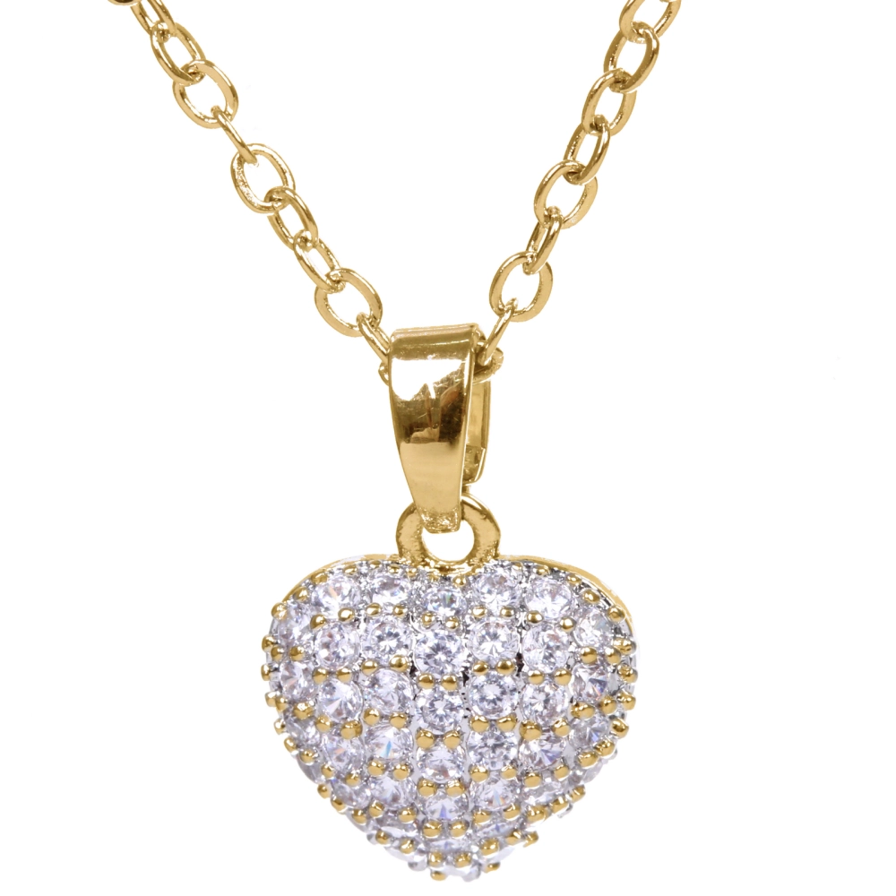 Подвеска из гиппоалергенного сплава со стразами «АМОР», цвет серебро и золото, d-20см/0,9см