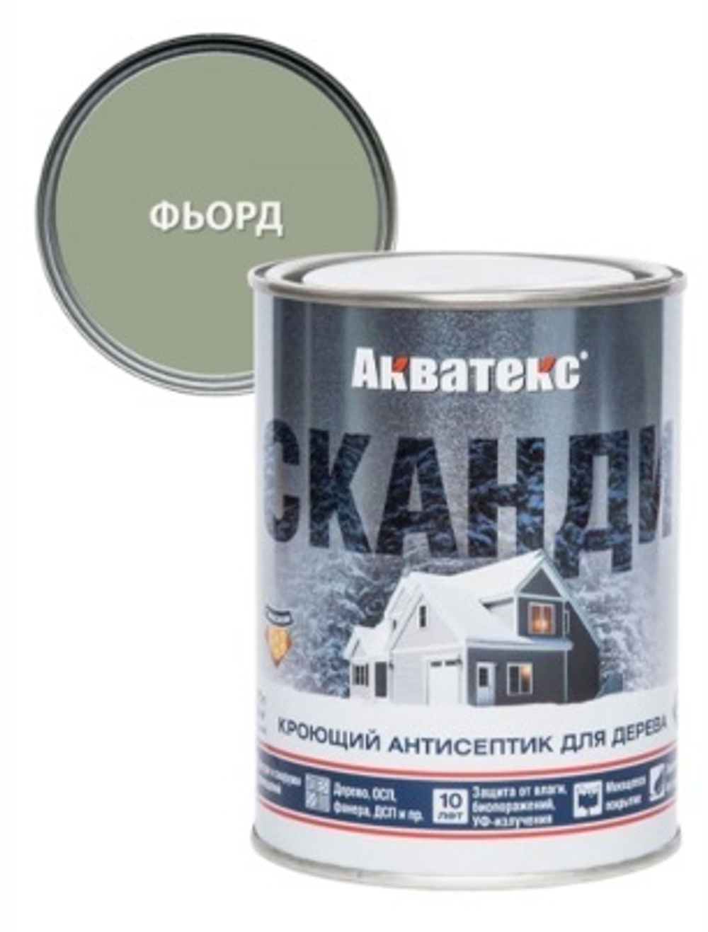 Антисептик для дерева АКВАТЕКС СКАНДИ, фьорд, 0.75 л