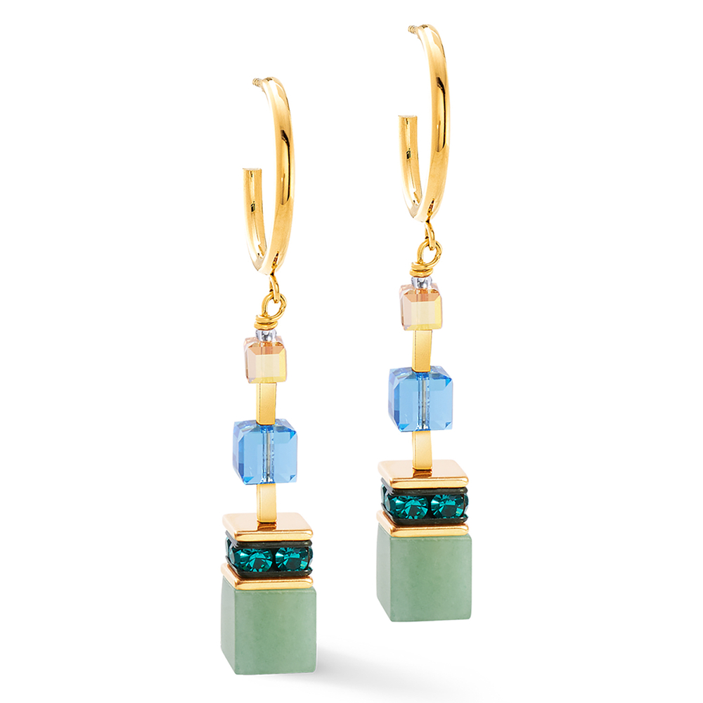 Серьги Green-Blue-Peach Coeur de Lion