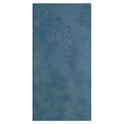 Еженедельник датированный 2026 ESCALADA, 80х165 мм, 64 л., арт. 70373/ 40 ТИВОЛИ ГЛОСС СИНИЙ (кожзам: мягкий переплёт, материал обложки: искусственная кожа "Тиволи глосс"; декор: блинтовое тиснение; способ крепления блока: ниткошвейный; вн. блок: 64