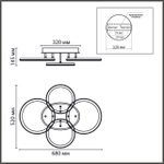 8380/95CL LEDIO LN белый, металл/акрил Умная люстра потолочная с ПДУ и голосовым управлением LED 95W 3000-6500К 220V ALIS SMART