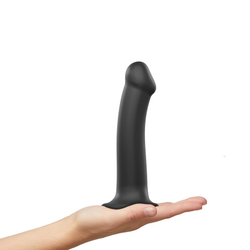 Фаллоимитатор Strap-On-Me Dildo Dual Density Semi-Realistic гнущийся, черный L, 19 см