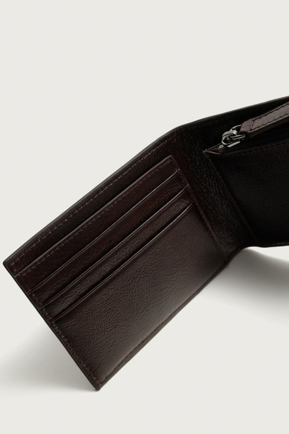 ZARA КОЖАНЫЙ КОШЕЛЕК, КОРИЧНЕВЫЙ