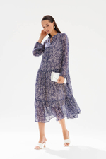 51755 Платье женское (молочно-синий принт)