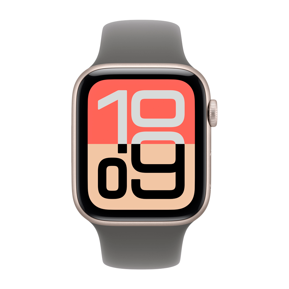 Умные часы Apple Watch SE 3 (2025) GPS, 44mm, Starlight Aluminium Case with Stone Gray Sport Band, M/L