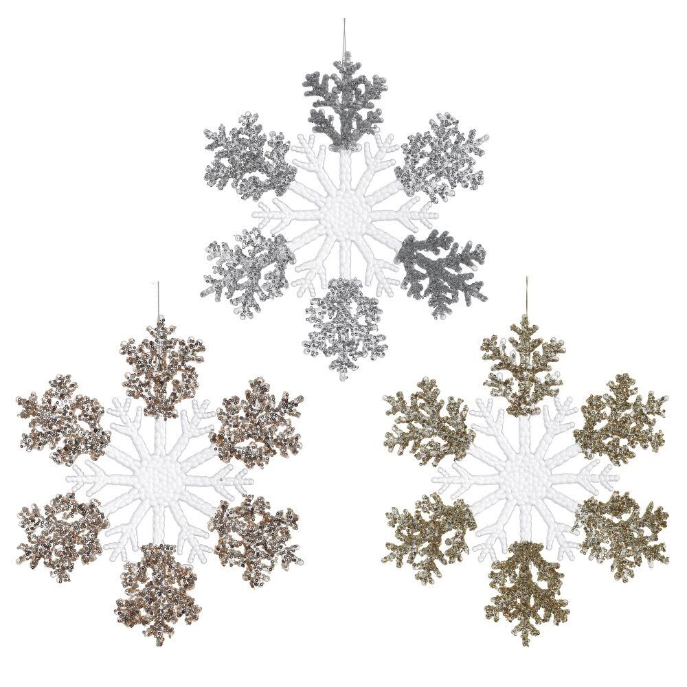 GAEM Изделие декоративное подвесное "Снежинка", L27 W0,5 H27 см, 3в.
