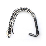 Черно-белая плеть многохвостка со стразами на рукоятке (Цвет: черный с белым)