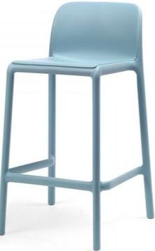 Стул пластиковый полубарный Faro Mini голубой Италия