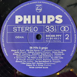 Винтажная виниловая пластинка LP Peter Covent Band 56 Hits A Gogo (Germany 1968)