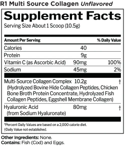 RULE ONE Multi-Source Collagen 262g, Коллаген I, II, III, V и X типов, без вкуса
