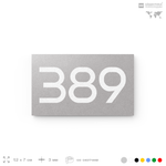 Номер на дверь 389, табличка на дверь для офиса, квартиры, кабинета, аудитории, склада, серая 120х70 мм, Айдентика Технолоджи