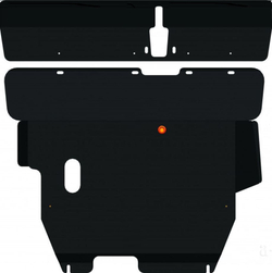 Защита картера и КПП (сталь 2 мм) для Mitsubishi Mirage Dingo 1998-2002 (V - 1.5), Hafei Simbo 2006-2008 (V - 1.3) (2 части) Alfeco.ALF1429st