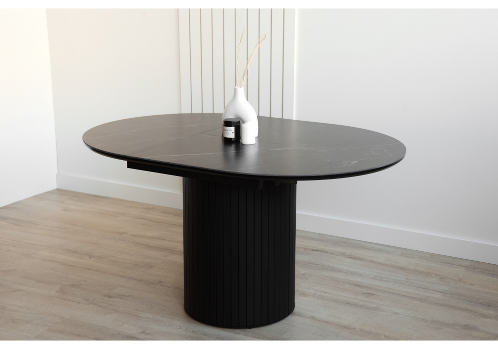 Керамический стол Woodville Лорен 100(140) shakespeare black, черный