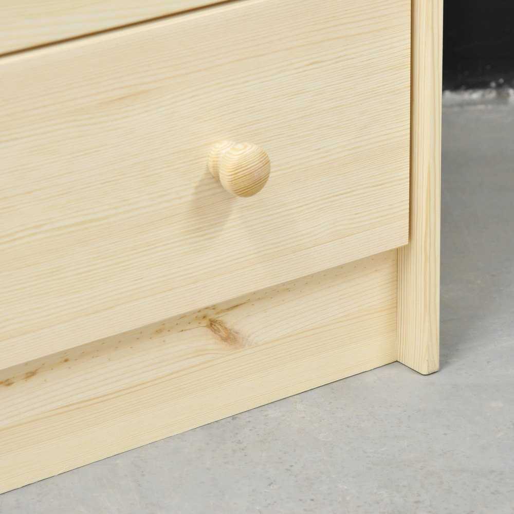 Комод деревянный Раст 2 ящика с органайзерами, с 2 дверями и полкой, в натуральной отделке