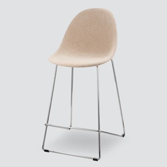 Полубарный стул Vid Soft 65 см, бежевый, ножки хром