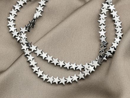 Нить гематитовых бусин "Звездочки" 4мм