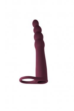 Вибронасадка для двойного проникновения Pure Passion Bramble Wine red