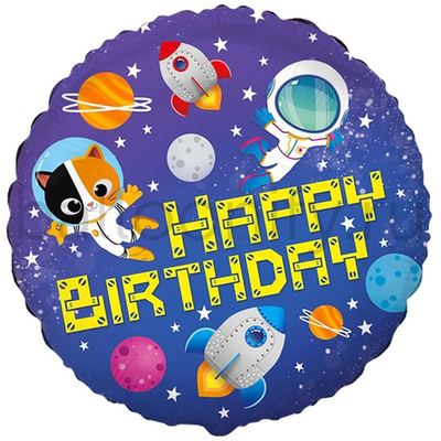 Фольгированная фигура, круг, HB Космический,18"/46СМ