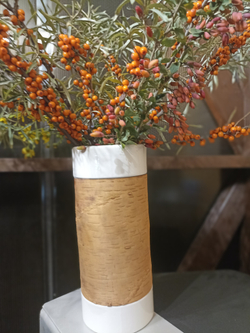 Ваза фарфоровая с берестой. Коллекция Бревно (Log)