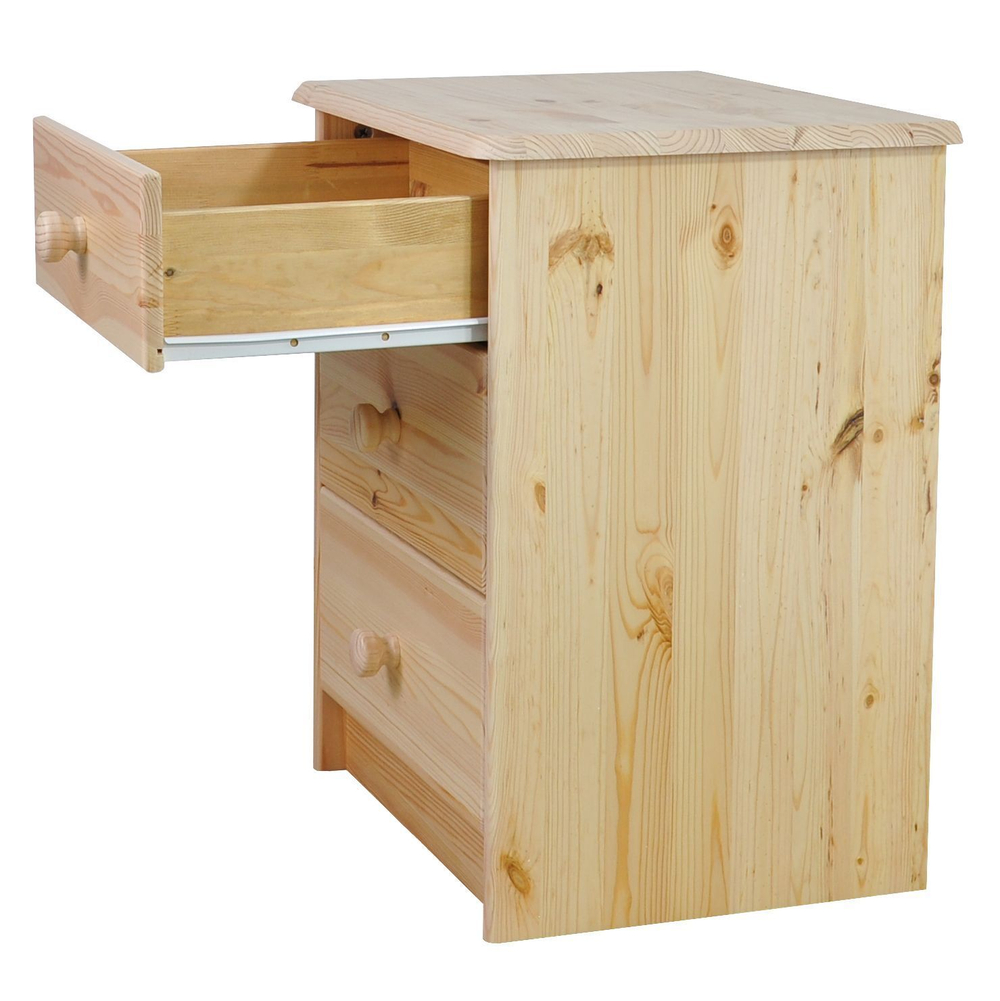 Комод деревянный Хаба 3 ящика из массива сосны, 43х34х53 см, в натуральной отделке