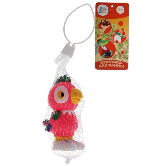 Игрушка для купания СОЮЗМУЛЬТФИЛЬМ попугай Кеша, в сетке КАПИТОШКА