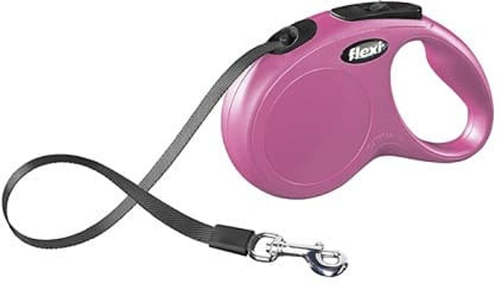 FLEXI рулетка New Classic S (до 15 кг) 5 м лента розовая FLEXI рулетка New Classic S (до 15 кг) 5 м лента розовая