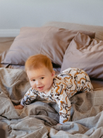 Утеплённый комбинезон с закрытой ножкой Mjölk Sleep and Play Ракеты