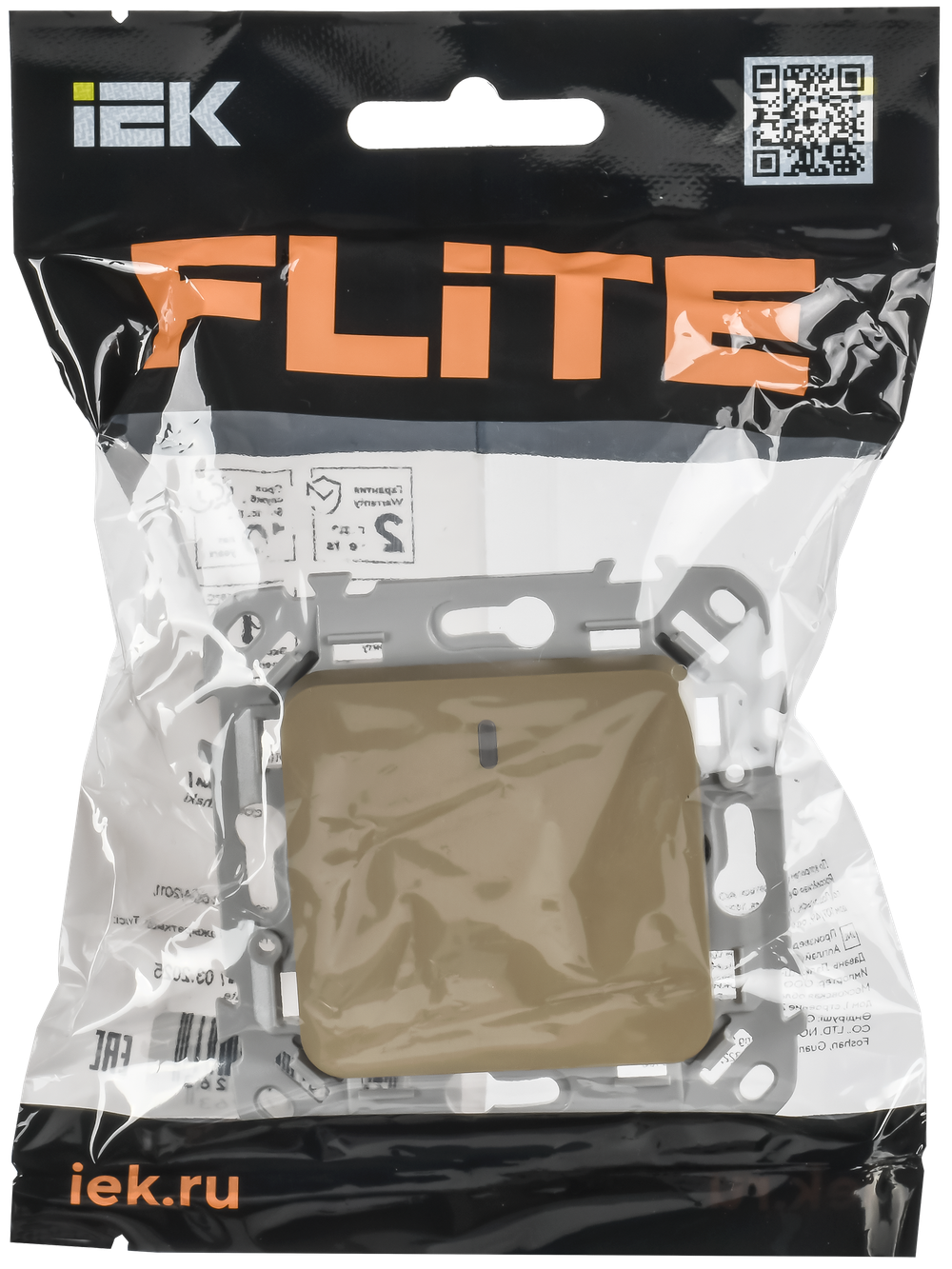FLITE Выключатель 1-клавишный проходной с индикацией 10А ВС61-1-1-ФлХ хаки IEK