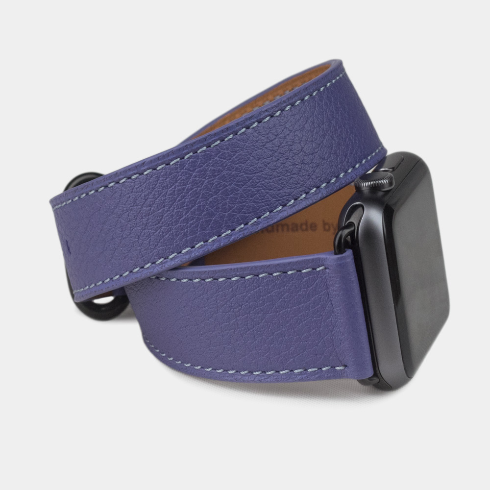 Ремешок для Apple Watch 44/45/49мм ST Double Strap из кожи теленка, цвета сирени