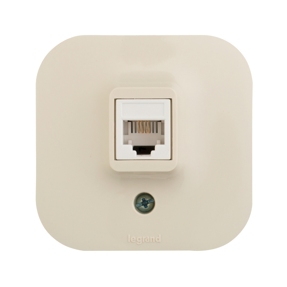 Розетка телефонная RJ11 IP20 слоновая кость Quteo Legrand