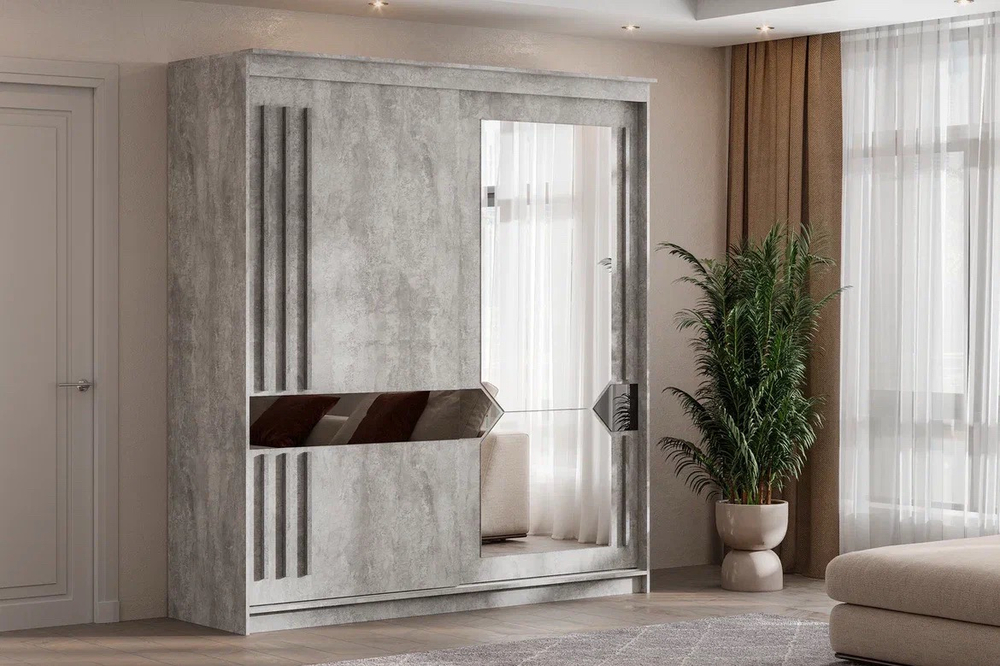 Шкаф-купе № 25 Грей 200 см