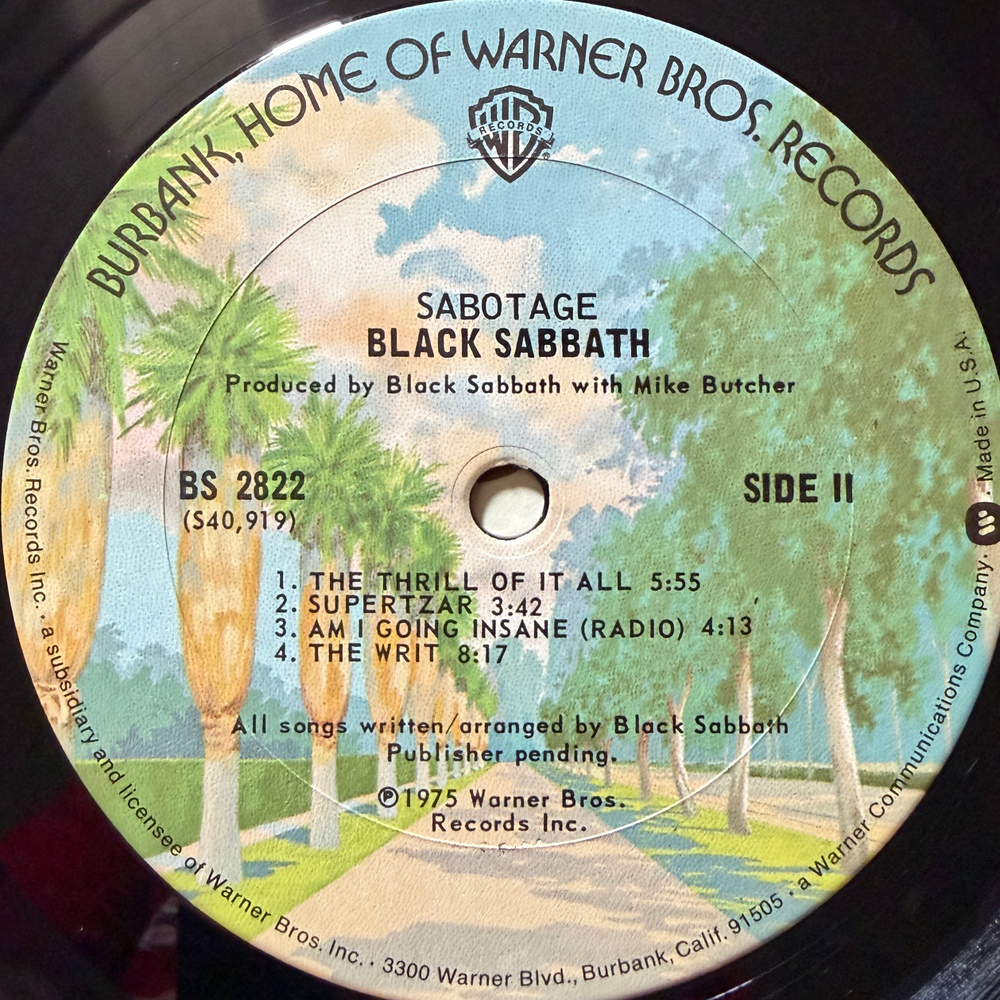 Black Sabbath ‎– Sabotage (США 1975г.) Т