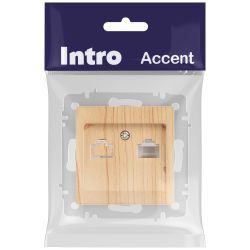 Розетка Intro Accent 6-303-11 информационная RJ45 IP20 СУ сосна | Intro