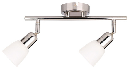 спот 2х40Вт E14, металл/стекло, хром