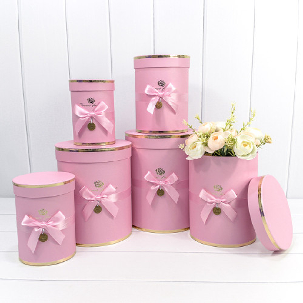 Коробка 21х25.5 см Набор 6 шт "Flowers For You" (Розовый)