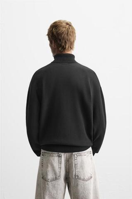 ZARA СВИТЕР ИЗ МЯГКОЙ ВИСКОЗЫ, ЧЕРНЫЙ