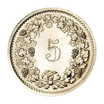 Switzerland, 5 Rappen, 1971 – Libertas Series, AU