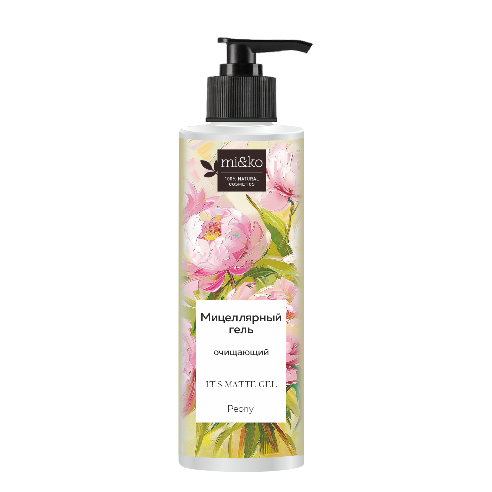 Очищающий мицеллярный гель It`s matte gel Peony 200мл, Mi&Ko