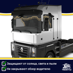 Ламбрекен с косынками двусторонние Renault (экокожа, черный, золотые кисточки)