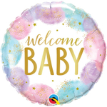 Шар Фольгированный WELCOME BABY Акварель (Розовый, Голубой)