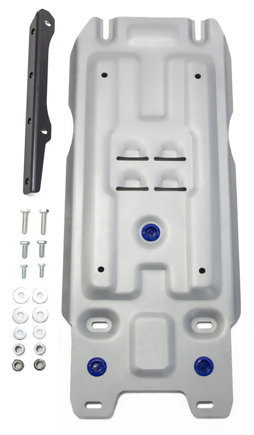 Защита КПП Rival для Lexus LX III (V - 5.7) 2007-2015/Lexus LX III рестайлинг (V - 4.5D; 5.7) 2015-н.в./Toyota Land Cruiser 200 (V - 4.5D; 4.7) 2007-2012/Toyota Land Cruiser 200 рестайлинг (V - 4.5D; 4.6) 2012-2021 (устанавл-ся совместно с 333.5714.2), штампованная, алюминий 4 мм, с крепежом, 333.9507.1