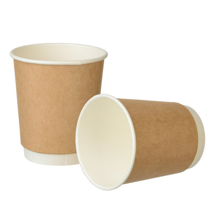 ФЦ Стакан 250 мл бумажный двухслойный КРАФТ 25шт/уп, 500 шт кор.