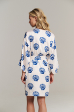 Шелковый халат-кимоно мини