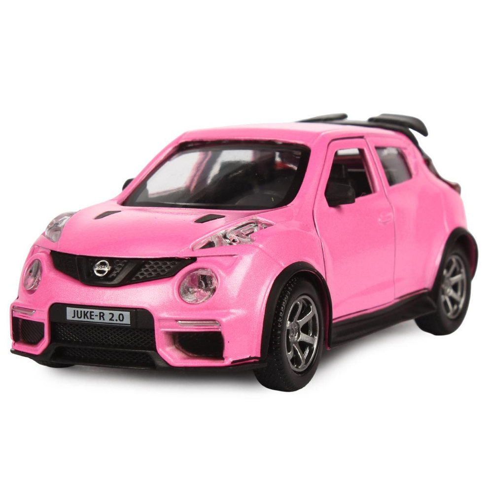 Модель ин. мет. "Nissan Juke-R 2.0" 12см, двер, багаж, розовый, коробка (Технопарк)