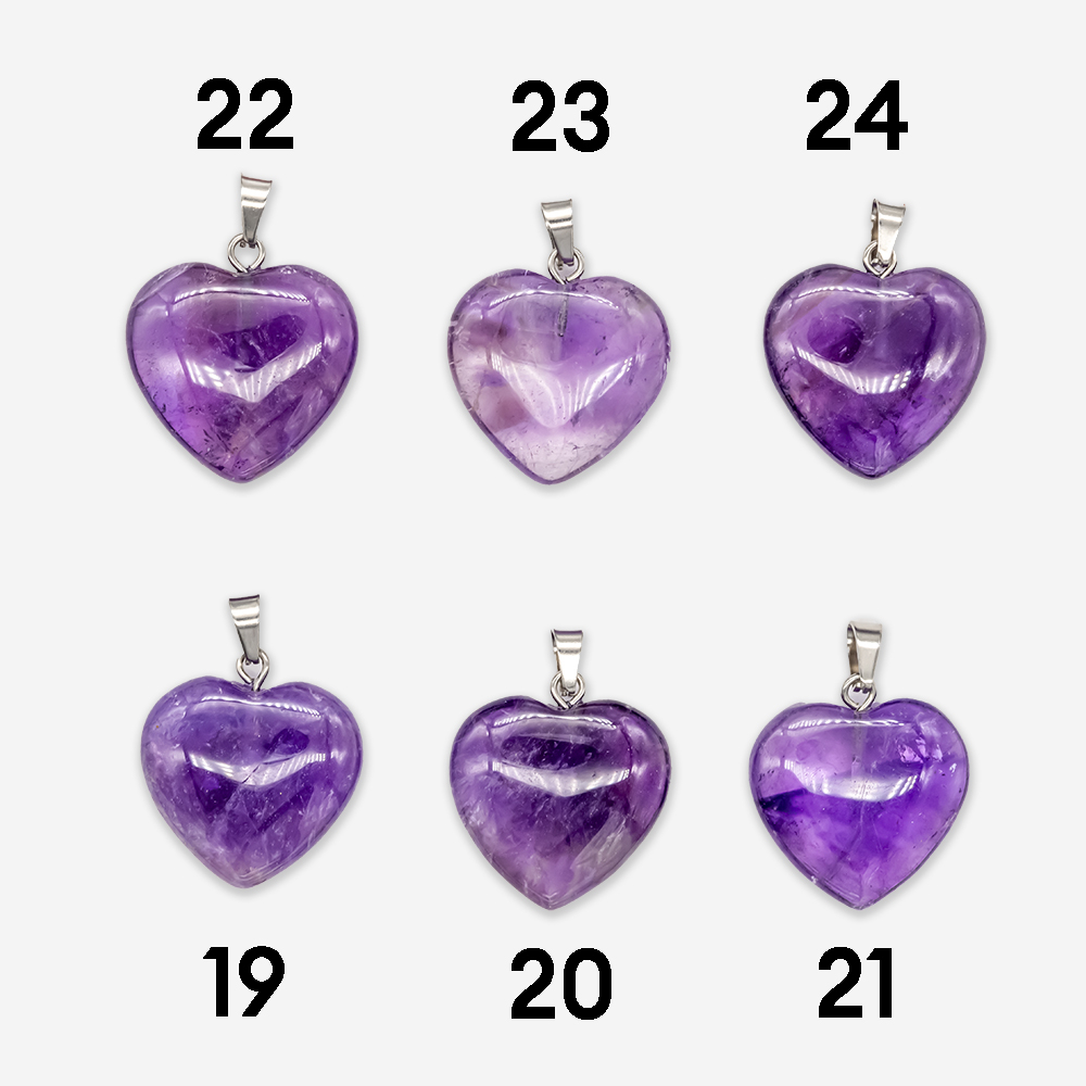 Подвеска-сердечко из натурального аметиста, 20*20мм