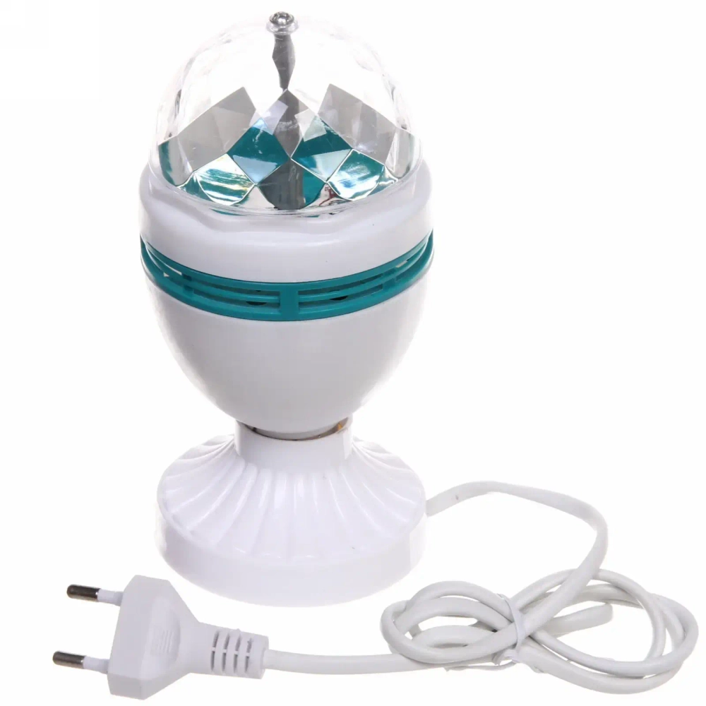 Диско-лампа светодиодная «Калейдоскоп», LED (красный, зеленый, синий), цоколь Е27 с удлинителем, (220V)